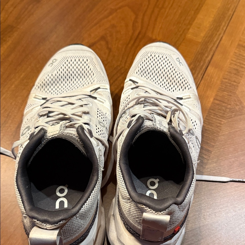 On Running Women’s White and Gray Athletic Shoes